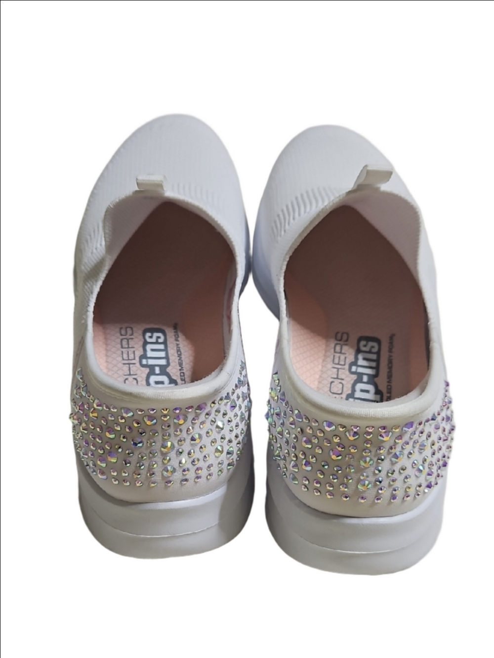 Skechers Flex 3.0 Hands Free Slip-ins with Iridescent Rhinestones Size 7 NWOT
